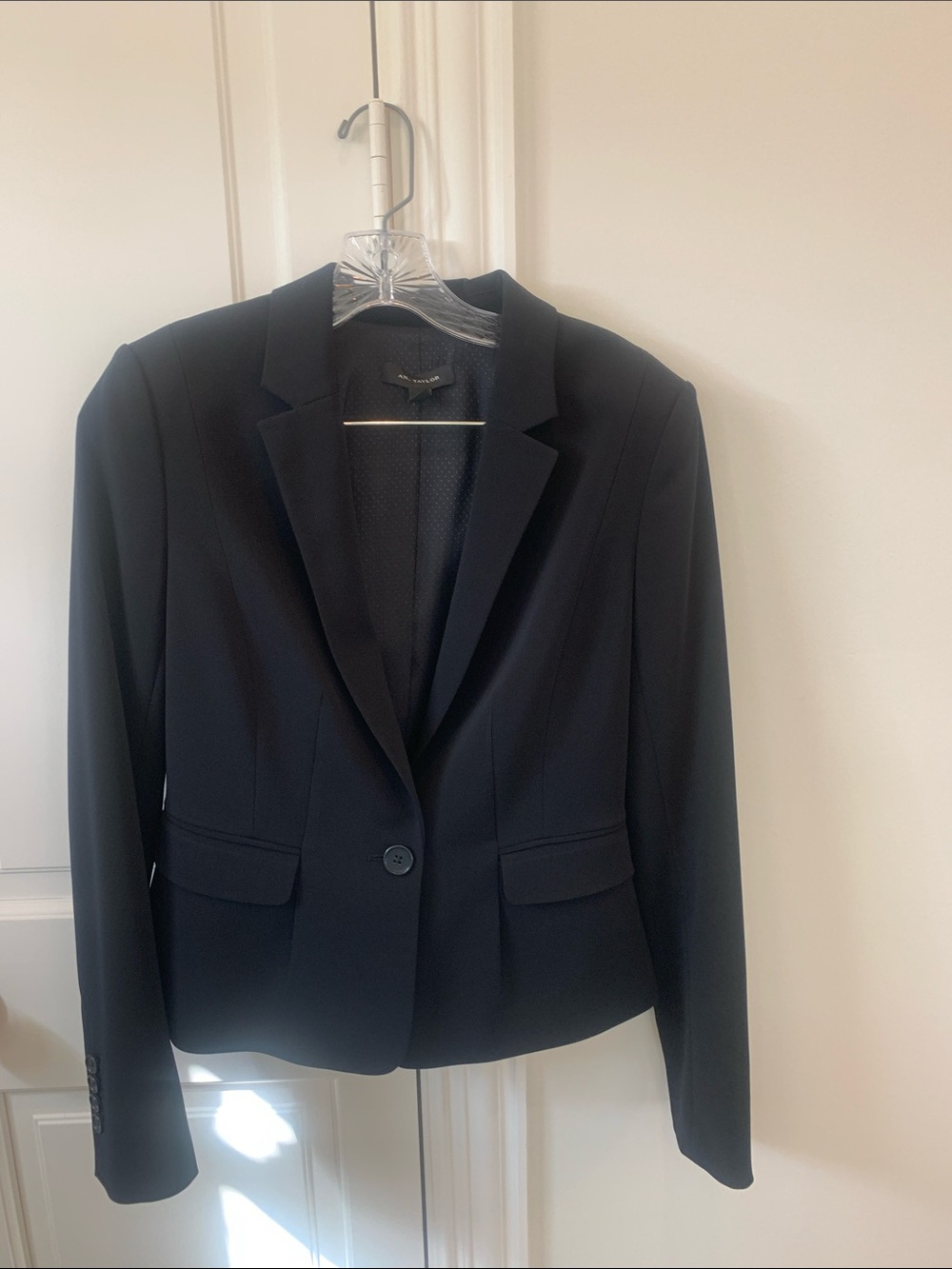 Ann Taylor Black Single-Button Tailored Blazer